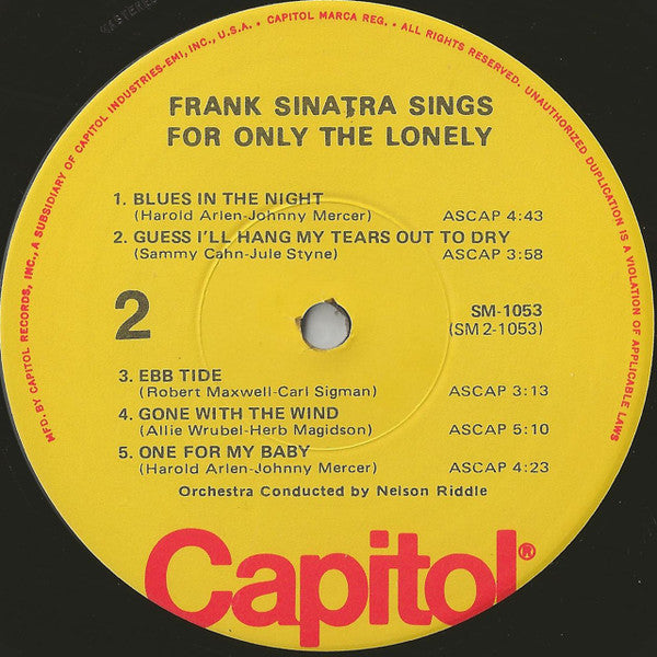Frank Sinatra - Frank Sinatra Sings For Only The Lonely - LP