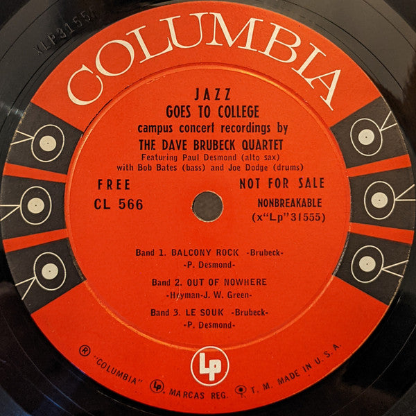The Dave Brubeck Quartet - Jazz Goes To College - LP