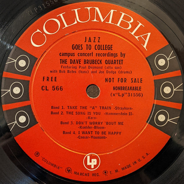 The Dave Brubeck Quartet - Jazz Goes To College - LP