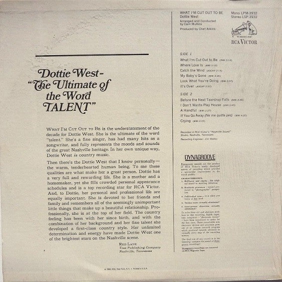 Dottie West - What I'm Cut Out To Be - LP