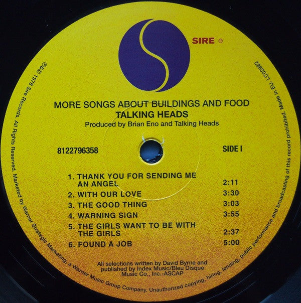 Talking Heads - More Songs About Buildings And Food - LP