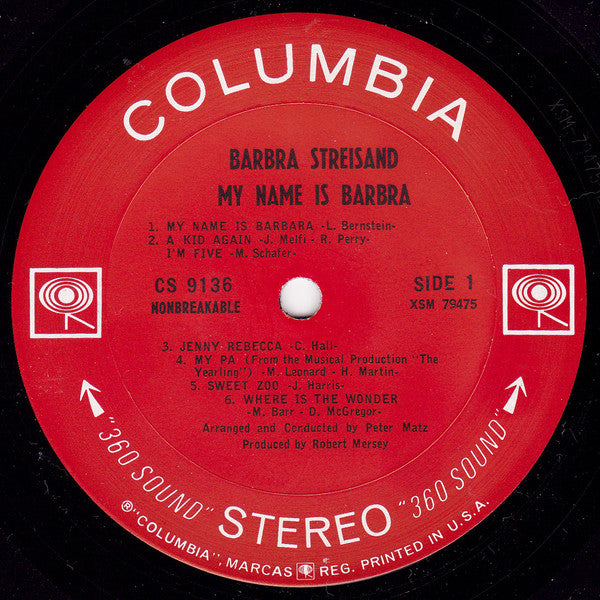 Barbra Streisand - My Name Is Barbra - LP