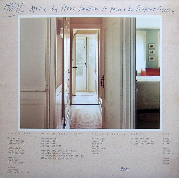 Steve Swallow - Home · Music By Steve Swallow To Poems By Robert Creeley - LP
