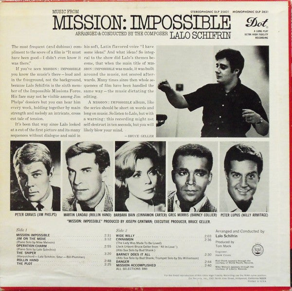Lalo Schifrin - Music From Mission: Impossible - LP