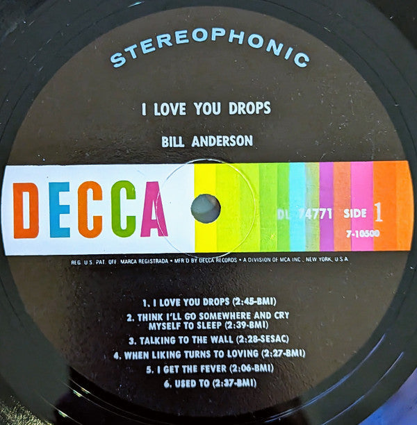Bill Anderson  - I Love You Drops - LP