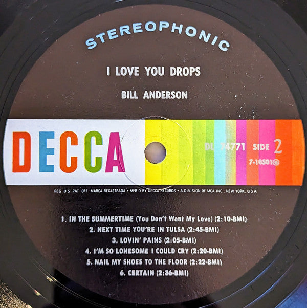 Bill Anderson  - I Love You Drops - LP