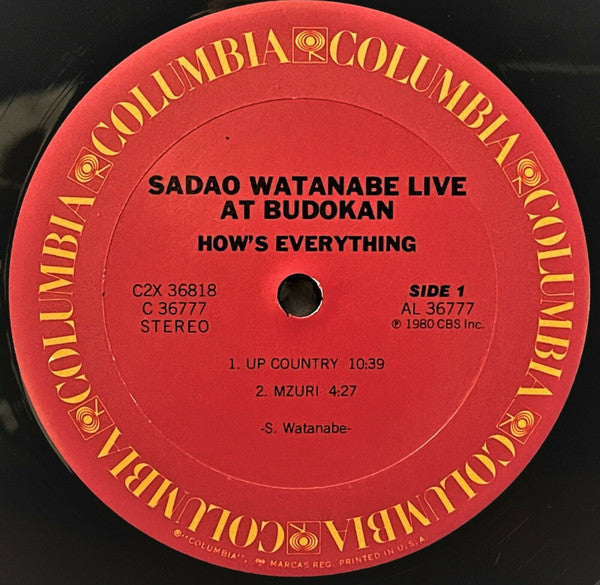Sadao Watanabe - How's Everything - Sadao Watanabe Live At Budokan - LP