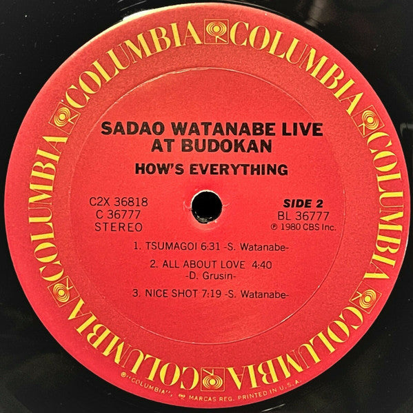 Sadao Watanabe - How's Everything - Sadao Watanabe Live At Budokan - LP
