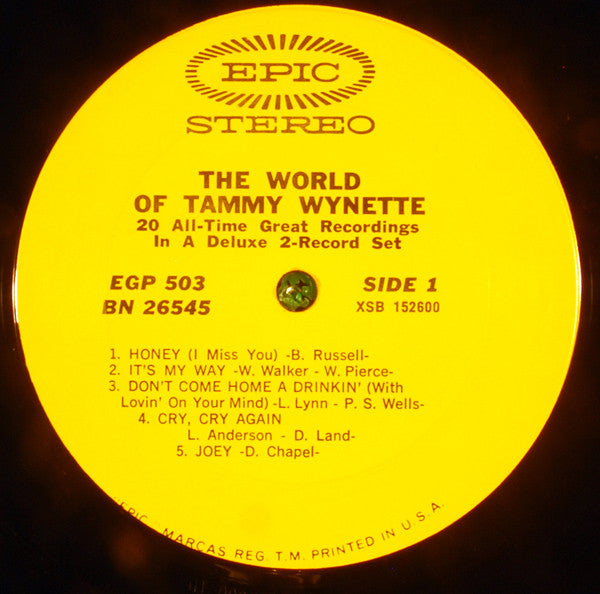 Tammy Wynette - The World Of Tammy Wynette - LP