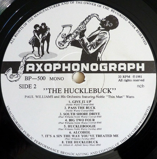 Paul Williams And His Orchestra* Featuring  Noble Watts - The Hucklebuck - LP
