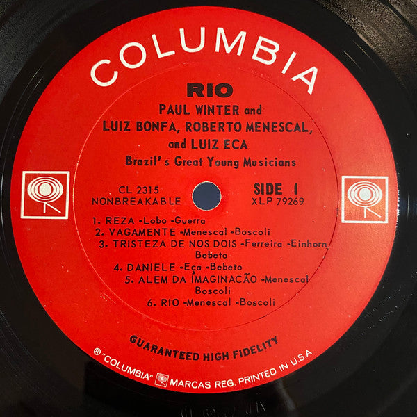 Paul Winter (2) / Luiz Bonfa* / Roberto Menescal / Luiz Eça - Rio - LP
