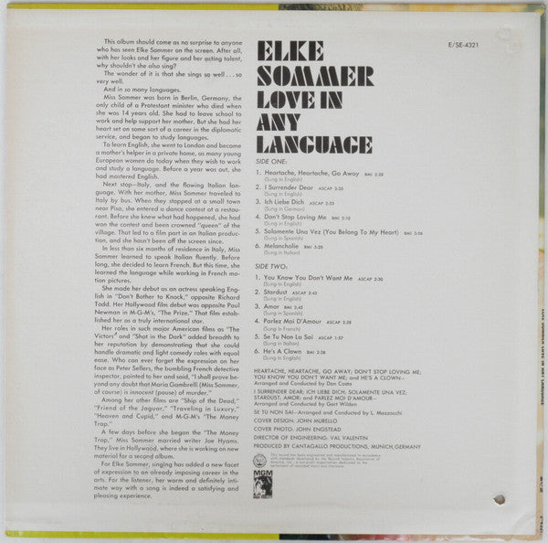 Elke Sommer - Love In Any Language - LP