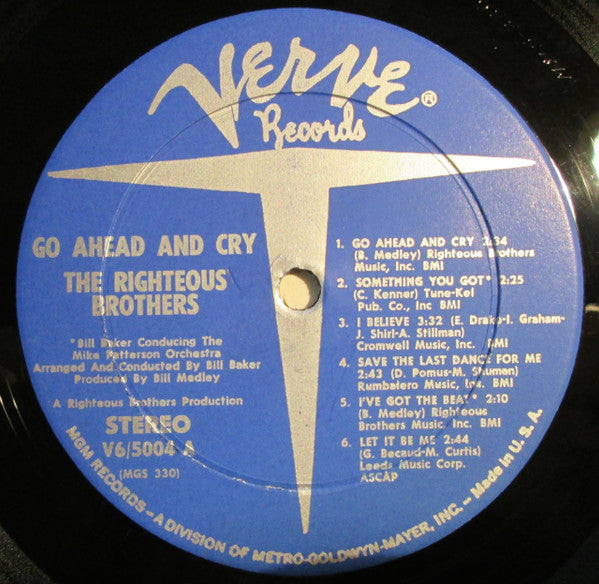The Righteous Brothers - Go Ahead And Cry - LP