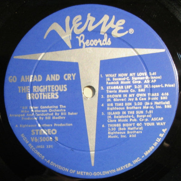 The Righteous Brothers - Go Ahead And Cry - LP