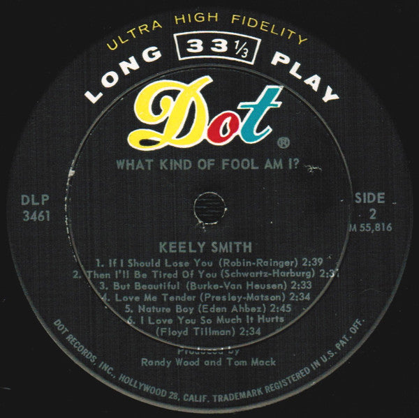 Keely Smith - What Kind Of Fool Am I? - LP