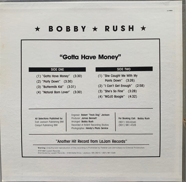 Bobby Rush - Gotta Have Money - LP