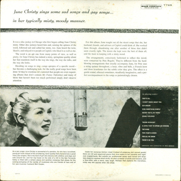 June Christy - The Misty Miss Christy - LP