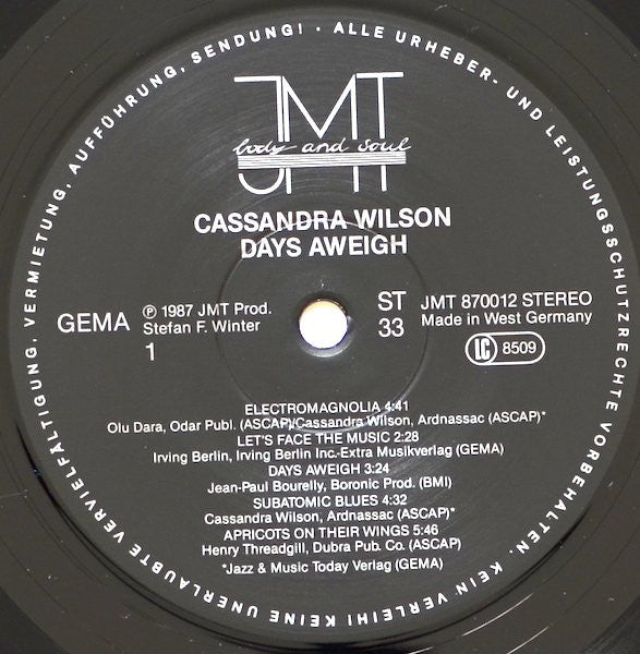 Cassandra Wilson - Days Aweigh - LP