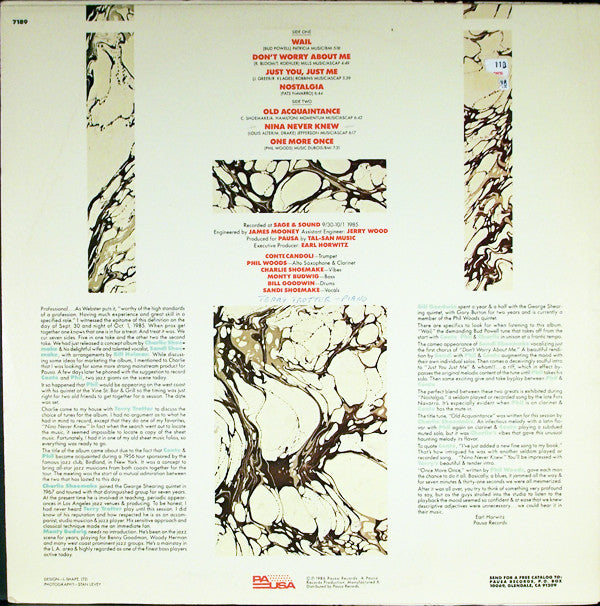Conte Candoli With Phil Woods - Old Acquaintance - LP
