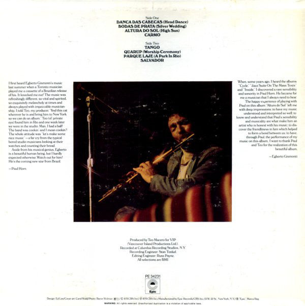 Paul Horn - Altura Do Sol (High Sun) - LP