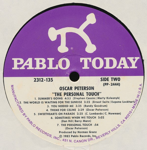 Oscar Peterson - The Personal Touch - LP
