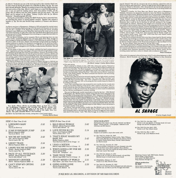 Joe Morris Orchestra - Lowdown Baby - LP