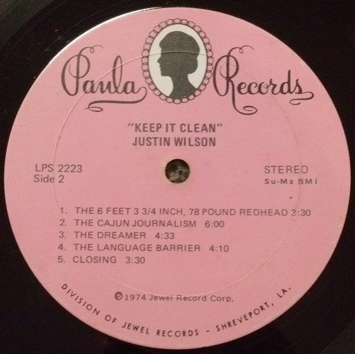 Justin Wilson - Keep It Clean - LP