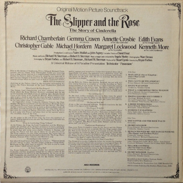 Richard M. Sherman And Robert B. Sherman - The Slipper And The Rose - The Story Of Cinderella - LP