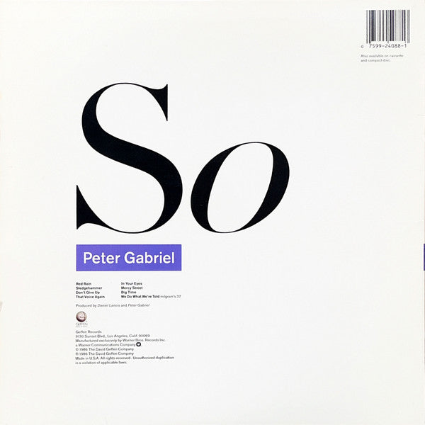 Peter Gabriel - So - LP