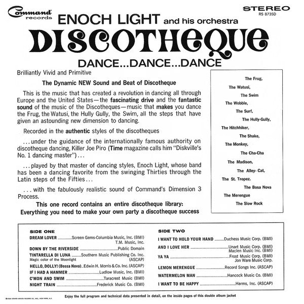 Enoch Light And His Orchestra - Discotheque: Dance Dance Dance - LP