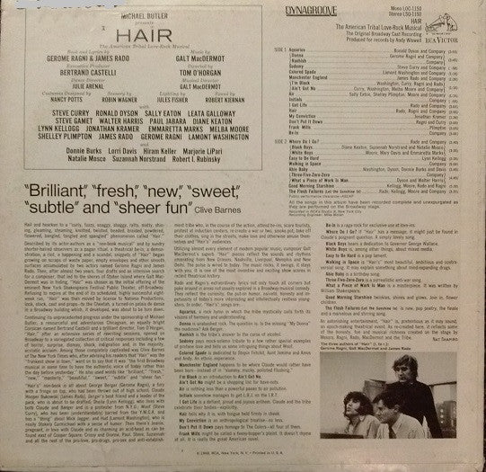 Various - Hair  (The American Tribal Love-Rock Musical) - LP