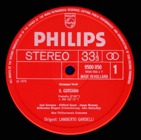Verdi* - Caballé*, Carreras*, Mastromei*, Norman*, New Philharmonia Orchestra, Lamberto Gardelli - Il Corsaro - LP