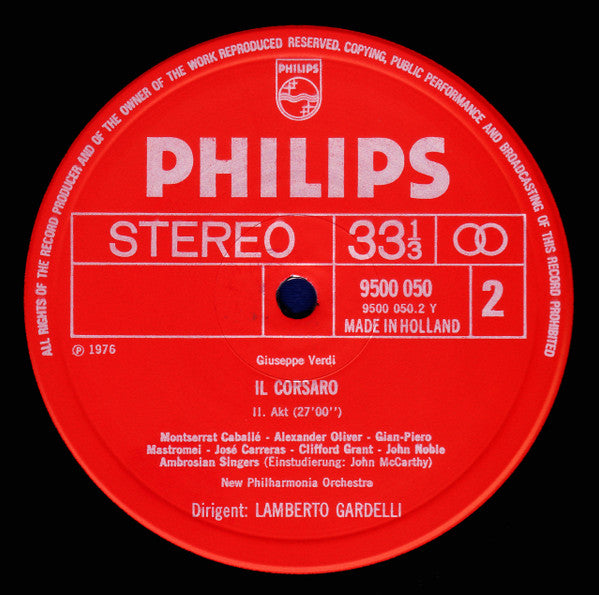 Verdi* - Caballé*, Carreras*, Mastromei*, Norman*, New Philharmonia Orchestra, Lamberto Gardelli - Il Corsaro - LP