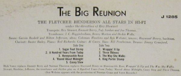 The Fletcher Henderson All Stars Under The Direction Of Rex Stewart - The Big Reunion - LP