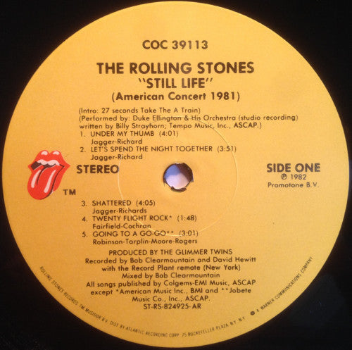 The Rolling Stones - Still Life (American Concert 1981) - LP