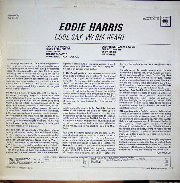 Eddie Harris - Cool Sax Warm Heart - LP