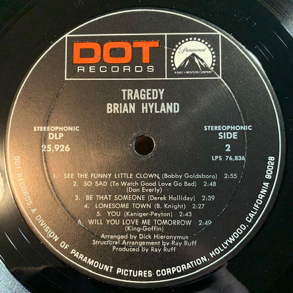 Brian Hyland - Tragedy - A Million To One - LP