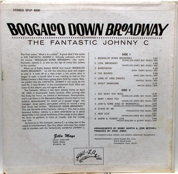The Fantastic Johnny C - Boogaloo Down Broadway - LP