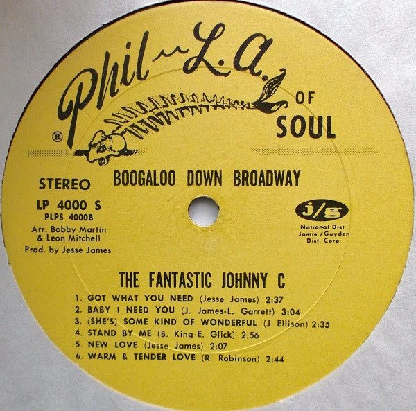 The Fantastic Johnny C - Boogaloo Down Broadway - LP