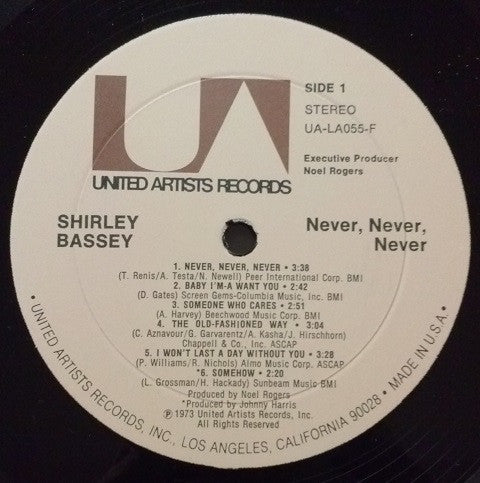 Shirley Bassey - Never Never Never - LP