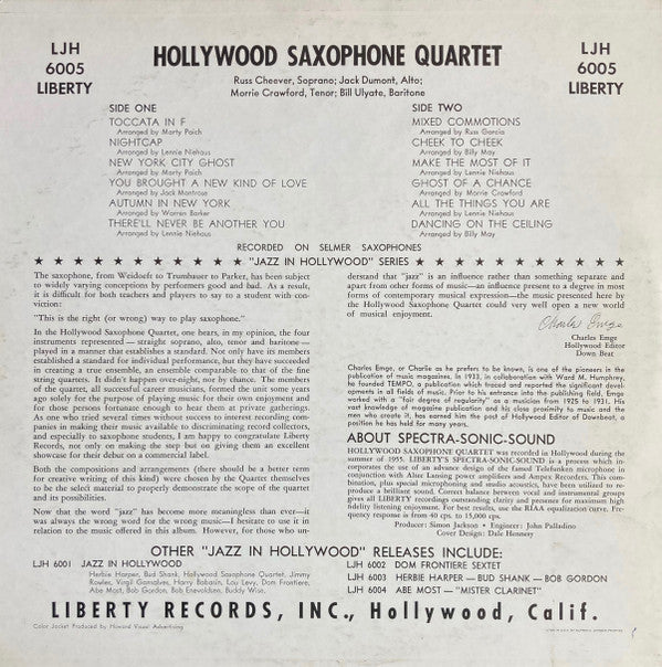 Hollywood Saxophone Quartet - Jazz In Hollywood - LP