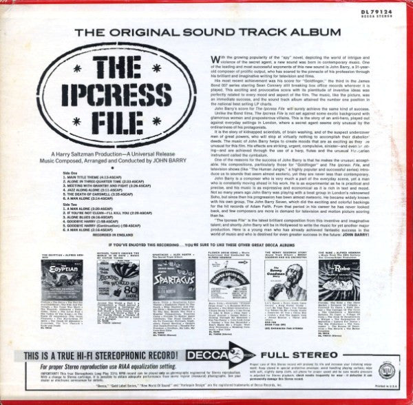 John Barry - The Ipcress File (The Original Soundtrack Album) - LP