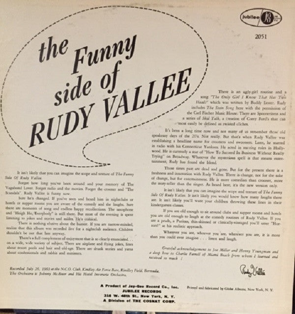Rudy Vallee - The Funny Side Of Rudy Vallee - LP