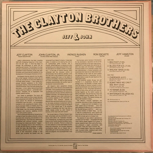 The Clayton Brothers - Jeff & John - LP