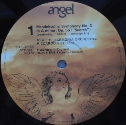 Riccardo Muti - Felix Mendelssohn-Bartholdy - New Philharmonia Orchestra - Symphony No. 3, "Scotch" - Overture, "Calm Sea And Prosperous Voyage" - LP
