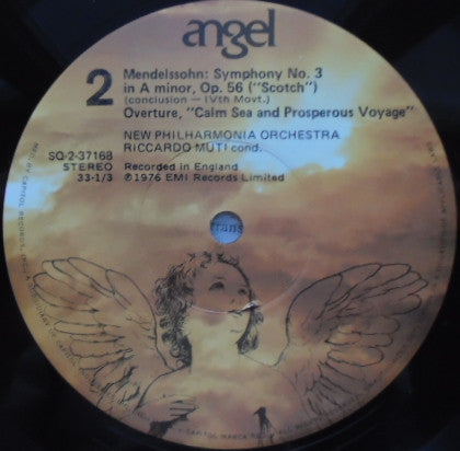 Riccardo Muti - Felix Mendelssohn-Bartholdy - New Philharmonia Orchestra - Symphony No. 3, "Scotch" - Overture, "Calm Sea And Prosperous Voyage" - LP