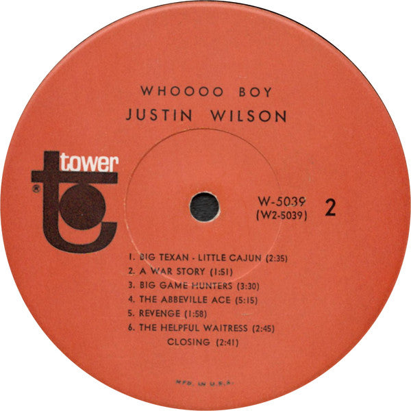 Justin Wilson - Whoooo Boy - LP