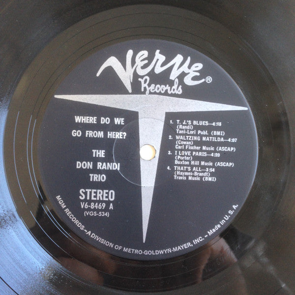 The Don Randi Trio* - Where Do We Go From Here? - LP