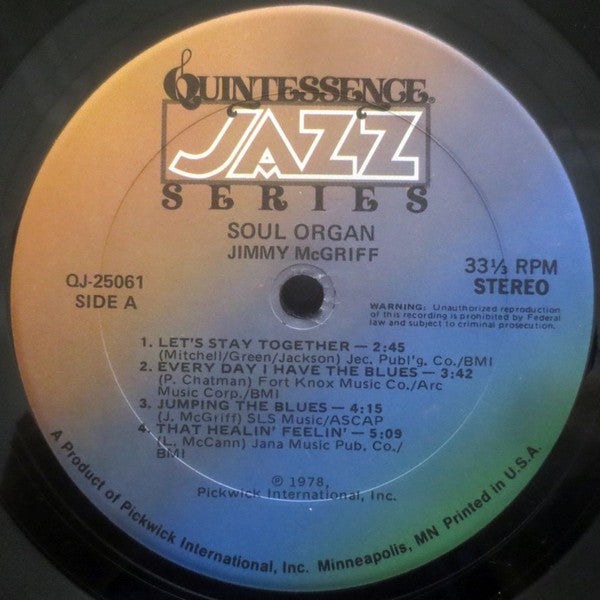 Jimmy McGriff - Soul Organ - LP
