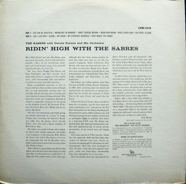 The Sabres (5) - Ridin' High With The Sabres - LP